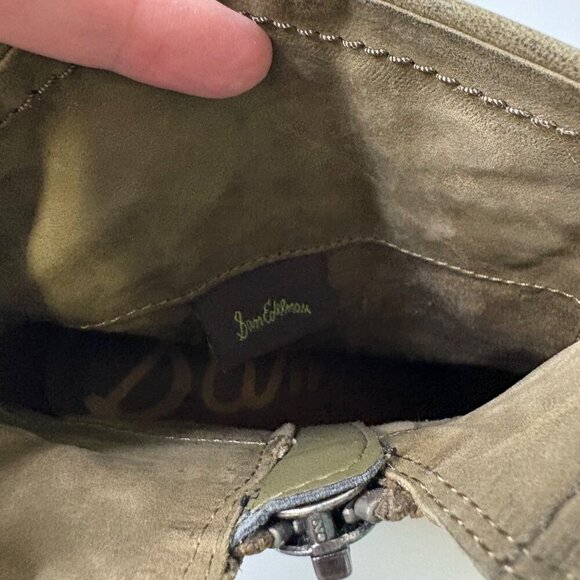 Sam Edelman | Women's "Louie" Olive Green Suede Fringe Ankle Boots Size 9.5 - Picture 12 of 13